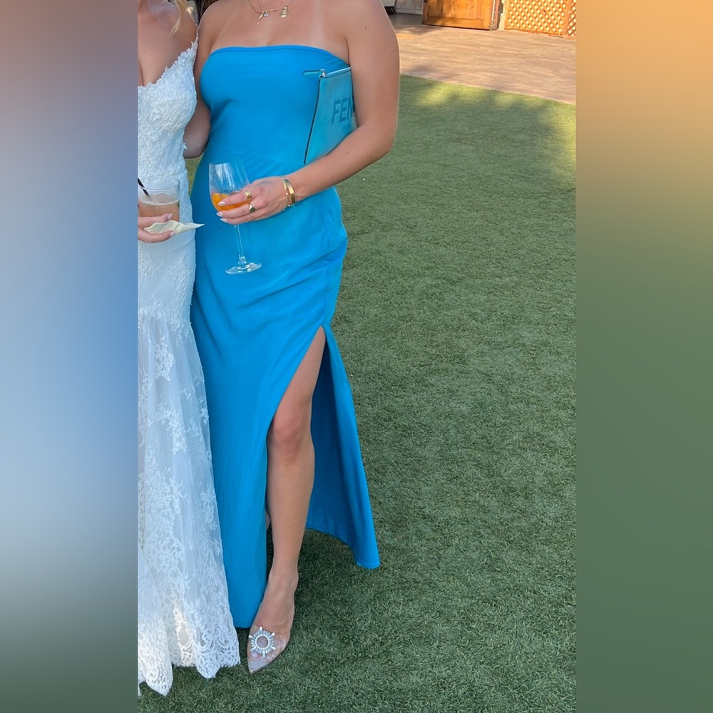 Lulu's Vibrant Blue Strapless Dress